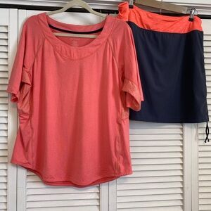 Westbound Women's Coral Top and skort set size XL modest swim beach